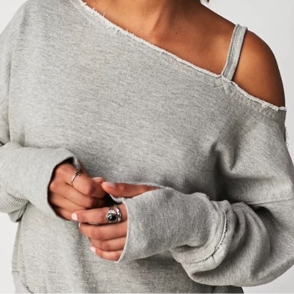 NWT Free People On The Edge Pullover Gray Size XL - Picture 4 of 5